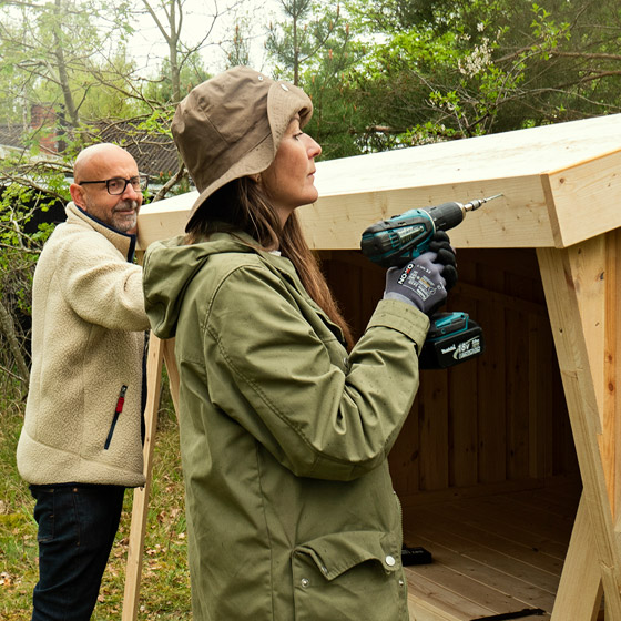 Holzzelt-Shelter aufstellen