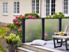 Plus Futura WPC Zaun mit satiniertem Glas 180 x 180 cm dänische Garten-und Terrasse mit Windfang