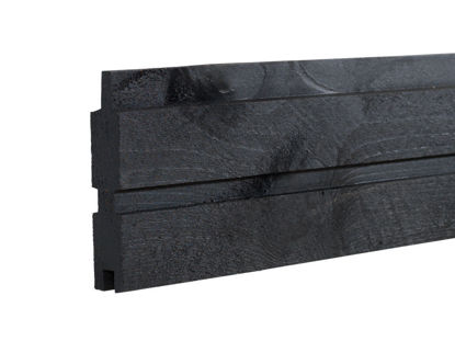 Plus Plank Profilbrett Kiefer-Fichte schwarz 177  x 2,5 x 14 cm