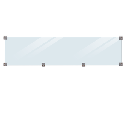Plus Klink - Plank Glaszaun gehärtet klar Glaselement mit Beschlag - schwarz Länge 174 cm