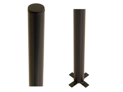 Plus Stahlpfosten rund mit Fuss schwarz 4,2 x 4,2 x 186 cm