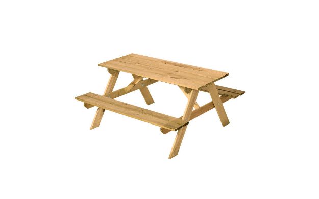 Bild von Plus KinderPicknicktisch Lärche unbehandelt 110 x 110 x 55 cm