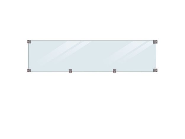 Image de Plus Klink - Plank Glaselement mit Beschlägen und druckimprägnierter Holzleiste 174 cm