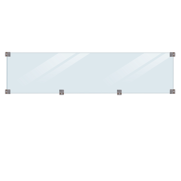 Image de Plus Klink - Plank Glaselement mit Beschlägen und schwarzer Holzleiste 174 cm