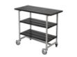 Immagine di Plus Urban rollbarer Picknick Pflanztisch - Grilltisch mit 2 Regalfächern Kiefer-Fichte schwarz 100 cm
