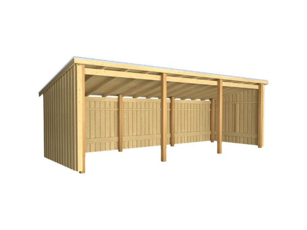 Bild von Plus Gartengebäude Nordic Multihaus offen 635 x 218 cm - Dachpappe und Aluleisten