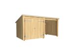 Bild von Plus Gartengebäude Nordic Multihaus offen mit Doppeltor 432 x 218 cm - Dachpappe und Aluleisten