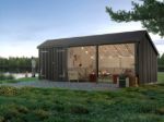 Bild von Plus Gartengebäude Multihaus offen mit Doppeltor 635 x 248 cm - Dachpappe und Aluleisten