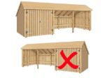Bild von Plus Gartengebäude Multihaus offen mit Doppeltor 635 x 248 cm - Dachpappe und Aluleisten
