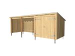 Bild von Plus Gartengebäude Nordic Multihaus offen mit Doppeltor 635 x 218 cm - Dachpappe, Aluleisten und Bodenanker