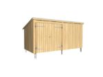 Bild von Plus Gartengebäude Nordic Multihaus geschlossen mit Doppeltüre 432 x 218 cm - Dachpappe, Aluleisten und Bodenanker