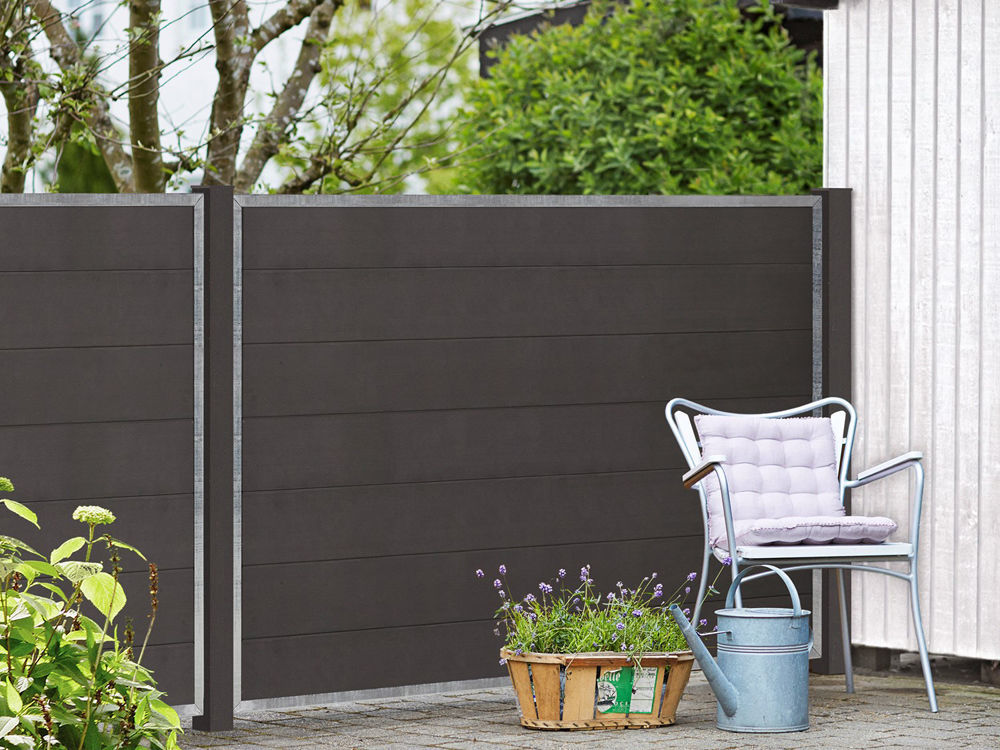 Plus Futura WPC Sichtschutzzaun mit Glas 180 x 180 cm bestellen > Plus
