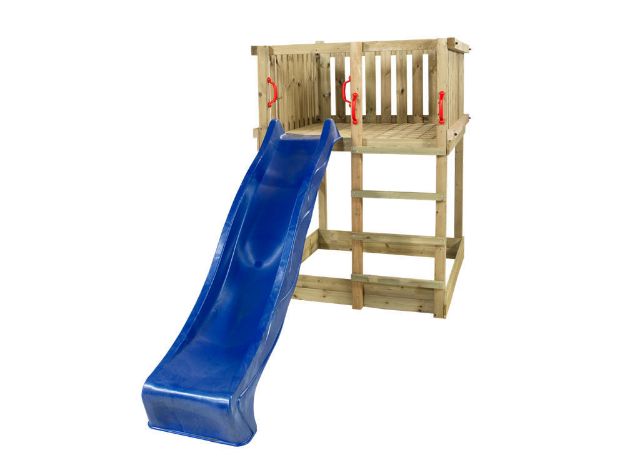 Immagine di Plus Play Spielturm mit blauer Rutsche 350 x 132 x 200 cm