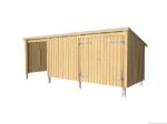 Image de Plus Gartengebäude Nordic Multihaus ein Drittel offen mit Doppeltor 635 x 218 cm - Dachpappe, Aluleisten und Bodenanker
