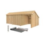 Bild von Plus Gartengebäude Multihaus ein Drittel offen mit Doppeltor 635 x 248 cm - Dachpappe, Aluleisten und Bodenanker