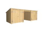 Bild von Plus Gartengebäude Nordic Multihaus zwei Doppeltore aussen 635 x 218 cm - Dachpappe und Aluleisten