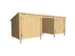 Bild von Plus Gartengebäude Nordic Multihaus zwei Doppeltore aussen 635 x 218 cm - Dachpappe, Aluleisten und Bodenanker