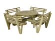Immagine di Plus Picknicktisch rund mit Rückenlehnen Kiefer-Fichte druckimprägniert d=237 cm