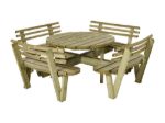 Bild von Plus Picknicktisch rund mit Rückenlehnen Kiefer-Fichte druckimprägniert d=237 cm