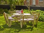 Bild von Plus Picknicktisch rund mit Rückenlehnen Kiefer-Fichte druckimprägniert d=237 cm