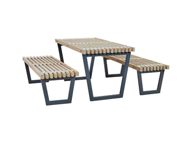 Image de Plus Siesta Garnitur Tisch mit 2 Bänke 138 cm