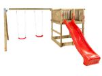 Bild von Plus Play Spielturm mit Schaukelbalken und roter Rutsche 460 x 395 x 200 cm