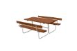 Image de Plus Classic Picknicktisch mit 2 Rückenlehnen teakfarben 177 x 177 cm