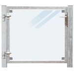 Image de Plus Zauntor Glas matt 99 x 91 cm + 16 cm Pfosten zum Einbetonieren Anschlag links