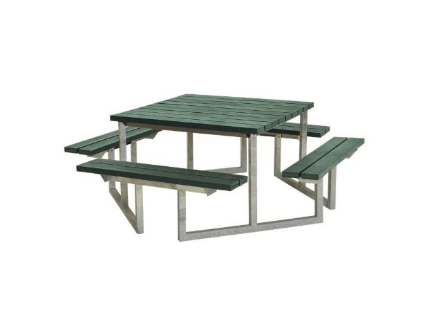 Bild von Plus Twist Sitzgruppe Picknicktisch Retex Upcycling grün 204 cm