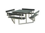 Image de Plus Twist Sitzgruppe Picknicktisch mit 4 Rückenlehnen Retex Upcycling grau 227 cm