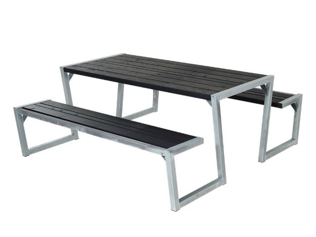 Bild von Plus Zigma Picknicktisch Kiefer-Fichte schwarz 176 cm