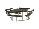 Bild von Plus Twist Sitzgruppe Picknicktisch mit 4 Rückenlehnen Retex Upcycling schwarz 227 cm