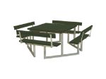 Bild von Plus Twist Sitzgruppe Picknicktisch Kiefer-Fichte mit 4 Rückenlehnen grün 227 cm