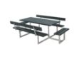 Bild von Plus Basic Picknicktisch mit 2 Anbausätzen und 2 Rückenlehnen Retex Upcycling grau 260 x184 cm