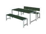Image de Plus Plankengarnitur 186 cm mit Tisch, 2 Bänken und 1 Rückenlehne grün