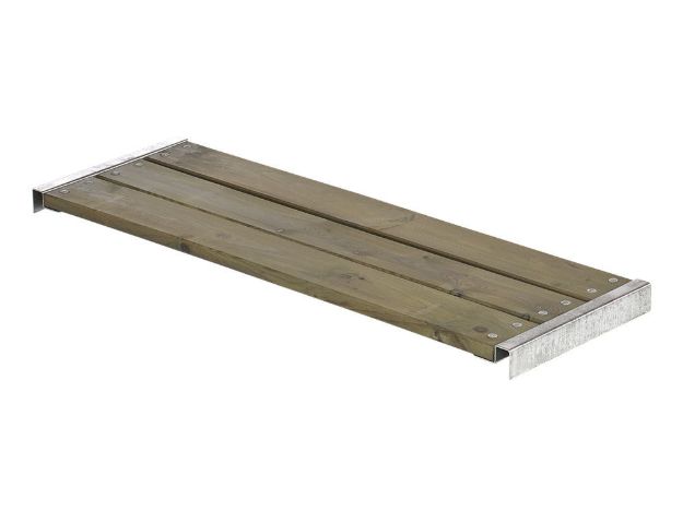 Bild von Plus Bank für Cubic - Pipe graubraun mit Beschlägen 37 x 120 cm