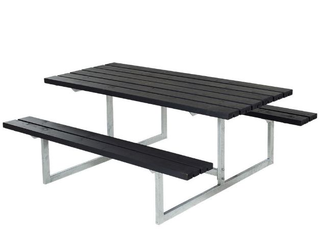 Immagine di Plus Basic Picknicktisch Kiefer-Fichte schwarz 177 x 160 x 73 cm