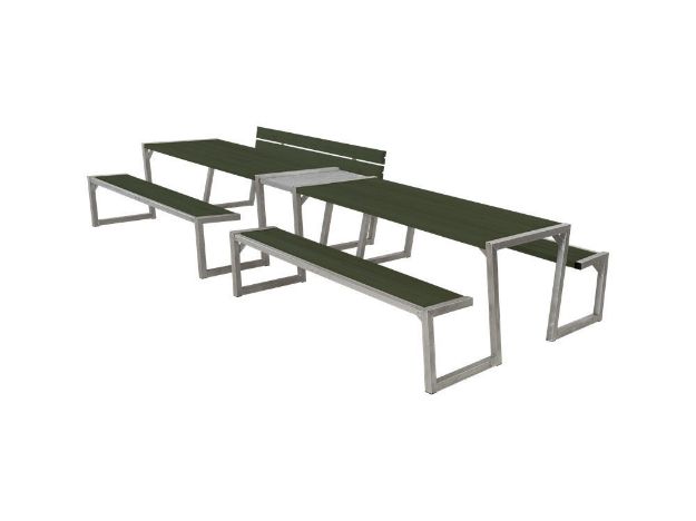 Bild von Plus Zigma Picknicktisch mit Verbindungsmodul Kiefer-Fichte grün 392 cm