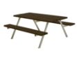 Image de Plus Alpha Picknicktisch Kiefer-Fichte schwarz 177 x 161 x 73 cm
