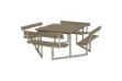 Image de Plus Twist Sitzgruppe Picknicktisch mit 4 Rückenlehnen Kiefer-Fichte graubraun 227 cm