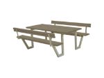 Image de Plus Wega Picknicktisch mit 2 Rückenlehnen Kiefer-Fichte graubraun 177 cm
