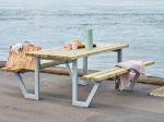 Image de Plus Wega Picknicktisch mit 2 Rückenlehnen Kiefer-Fichte teakfarben 177 cm