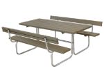Image de Plus Classic Picknicktisch mit 2 Rückenlehnen Kiefer-Fichte graubraun 177 x 177 cm