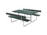 Image de Plus Classic Picknicktisch mit 2 Rückenlehnen Retex Upcycling grün 177 x 177 cm