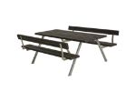 Bild von Plus Alpha Picknicktisch mit 2 Rückenlehnen Retex Upcycling schwarz 177 x 185 x 73 cm