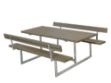 Immagine di Plus Basic Picknicktisch mit 2 Rückenlehnen Kiefer-Fichte graubraun 177 x 184 cm
