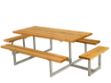 Immagine di Plus Basic Picknicktisch mit 2 Anbausätzen Lärche unbehandelt 260 x 160 cm
