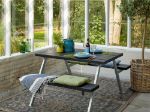 Bild von Plus Alpha Picknicktisch mit 2 Rückenlehnen Kiefer-Fichte graubraun 118 x 185 x 73 cm