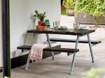 Bild von Plus Alpha Picknicktisch mit 2 Rückenlehnen Kiefer-Fichte graubraun 118 x 185 x 73 cm