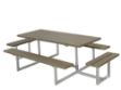 Bild von Plus Basic Picknicktisch mit 2 Anbausätzen Kiefer-Fichte graubraun 260 x 160 cm